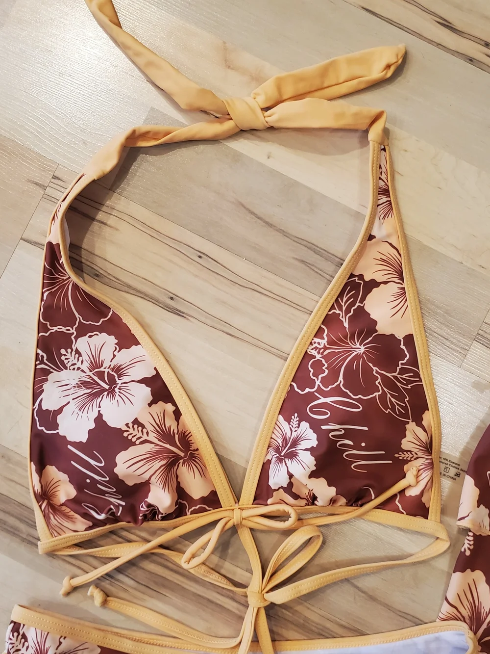 BRAND NEW 3 Piece Bikini Set Tropical Floral Print with Skirt Size SMALL